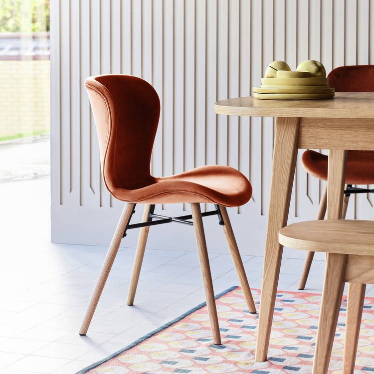 Habitat EttaPair of Faux Leather Dining Chair - Brown