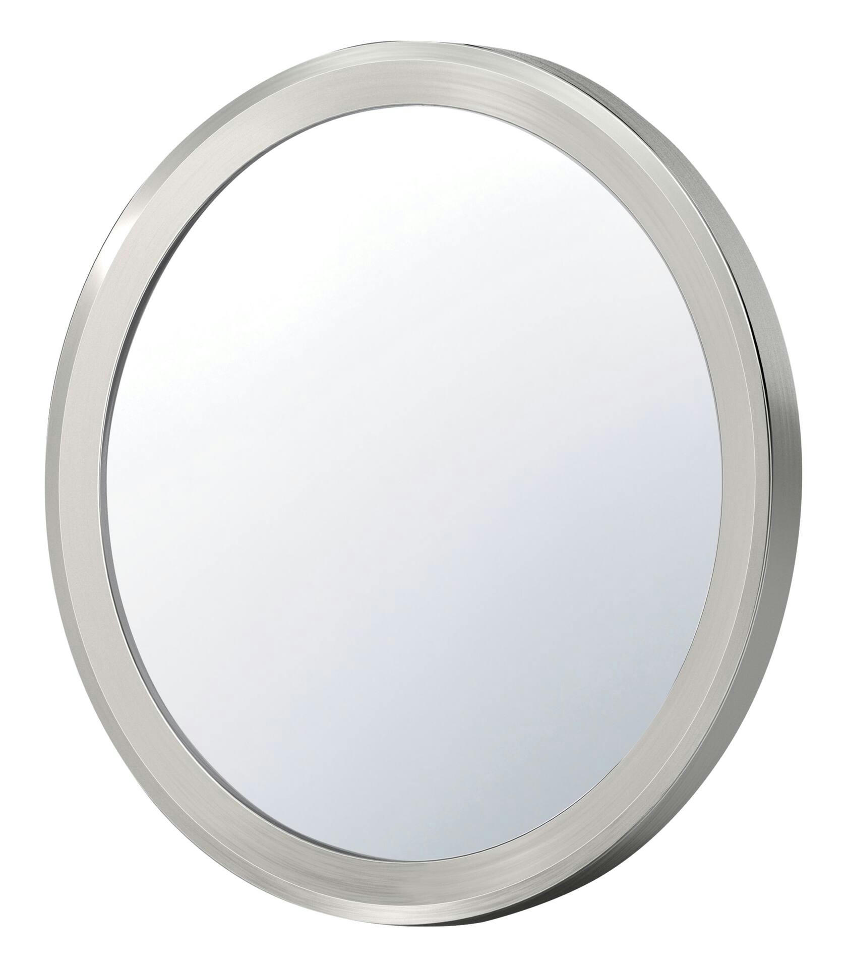 3M Command Round Bathroom/Vanity Mirror, Satin Nickel