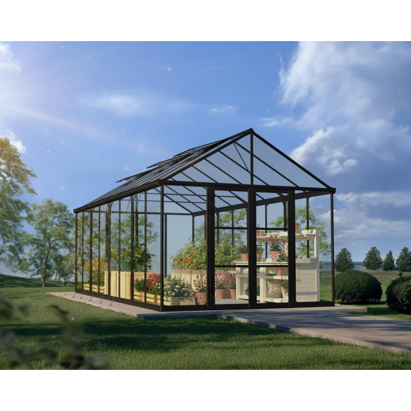 Serre en polycarbonate Aria noire 17,9 m² CANOPIA