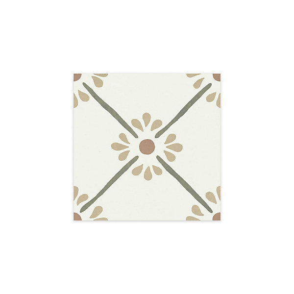 Carrelage effet Carreau ciment Luneria Vert 22,3x22,3x0,9 cm Proviel - Sol et mur intérieur (vendu par carton de 0,65 m²) - RO'MA