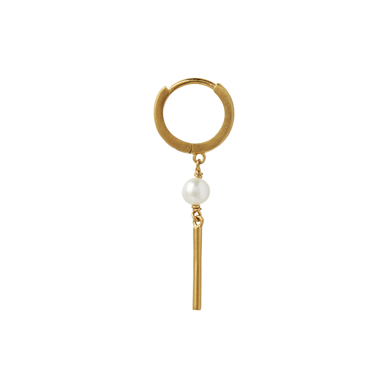 Huggie with Pin and Pearl Single, gold