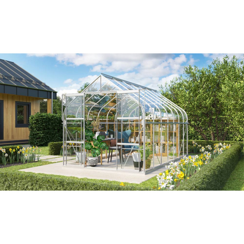 Serre en verre Dione aluminium anodisé 11,5 m² VITAVIA