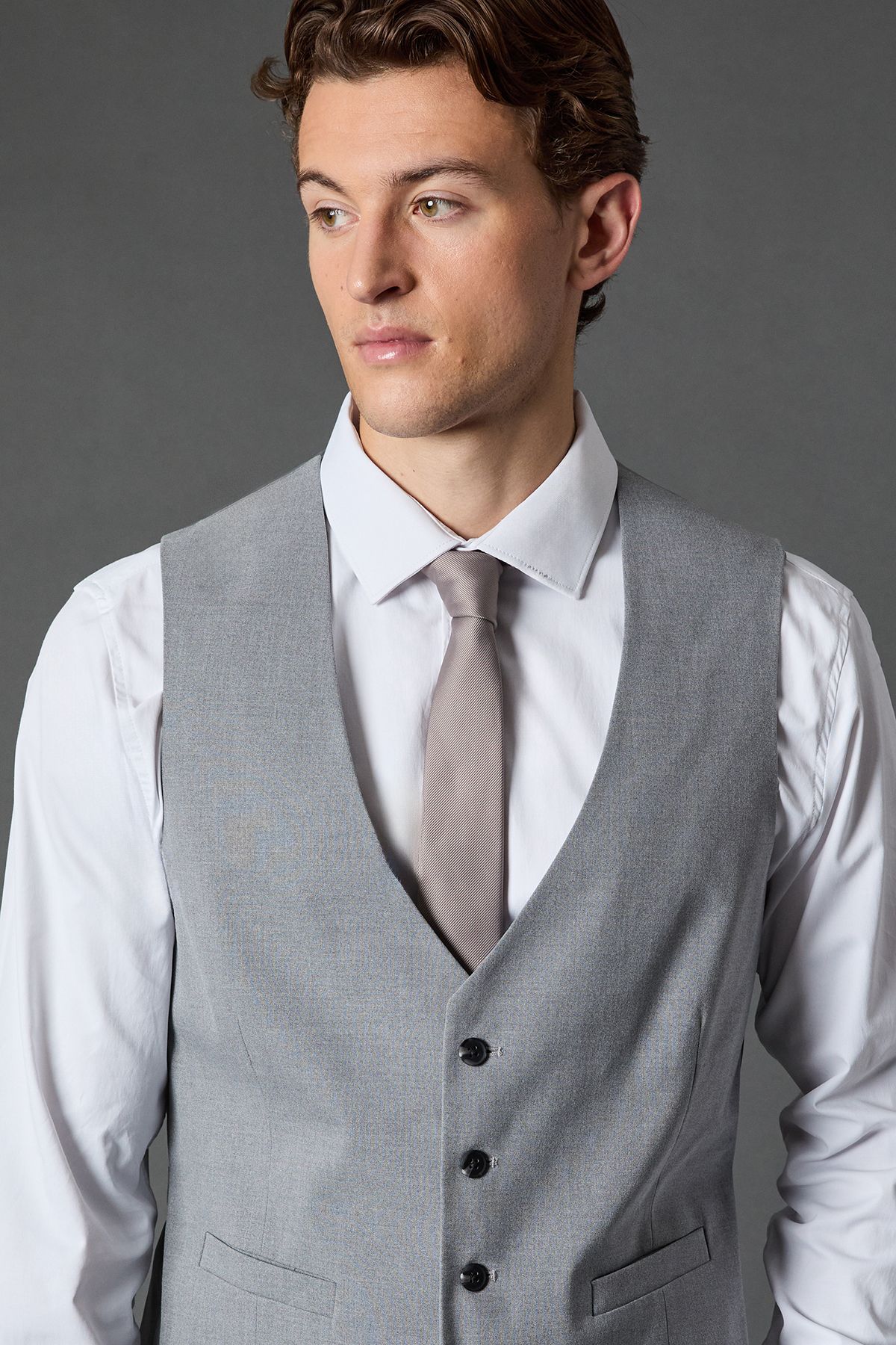 Burton Light Grey Essential Waistcoat