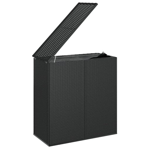 NNEVL Garden Cushion Box PE Rattan 100x49x103.5 cm Black