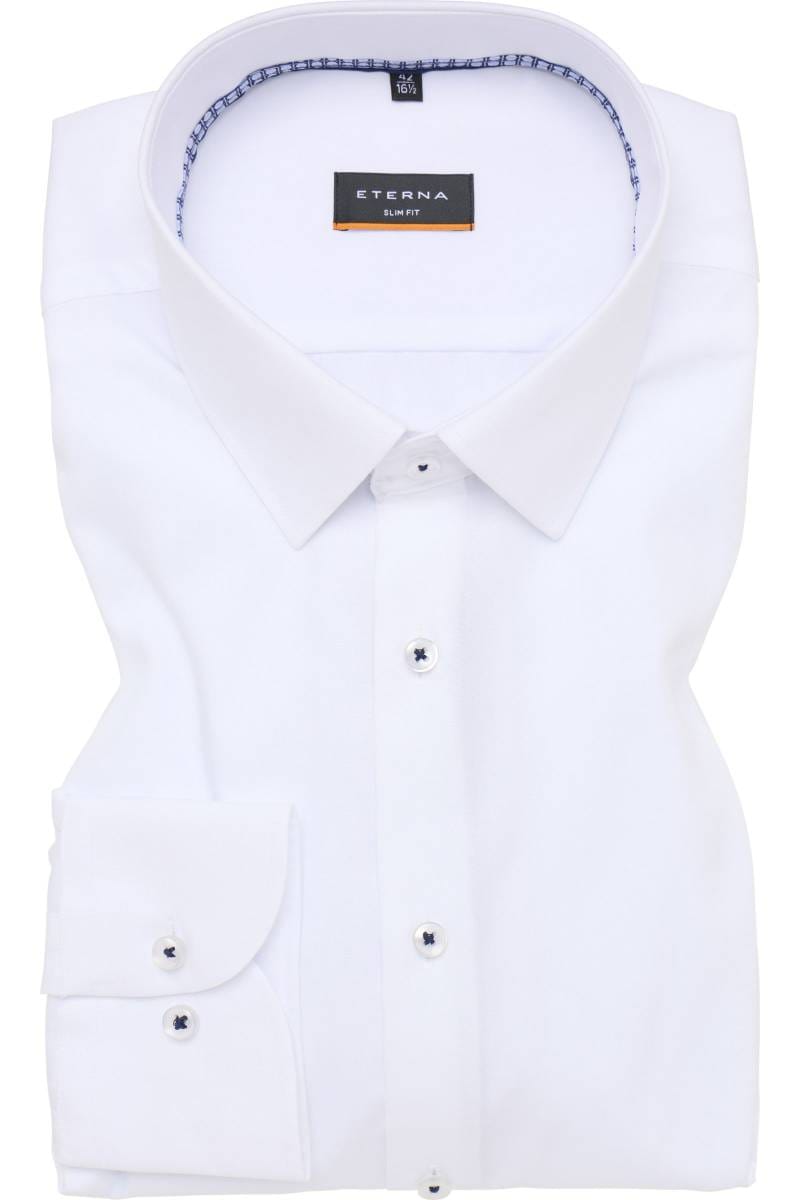 ETERNA Slim Fit Hemd weiss, Einfarbig