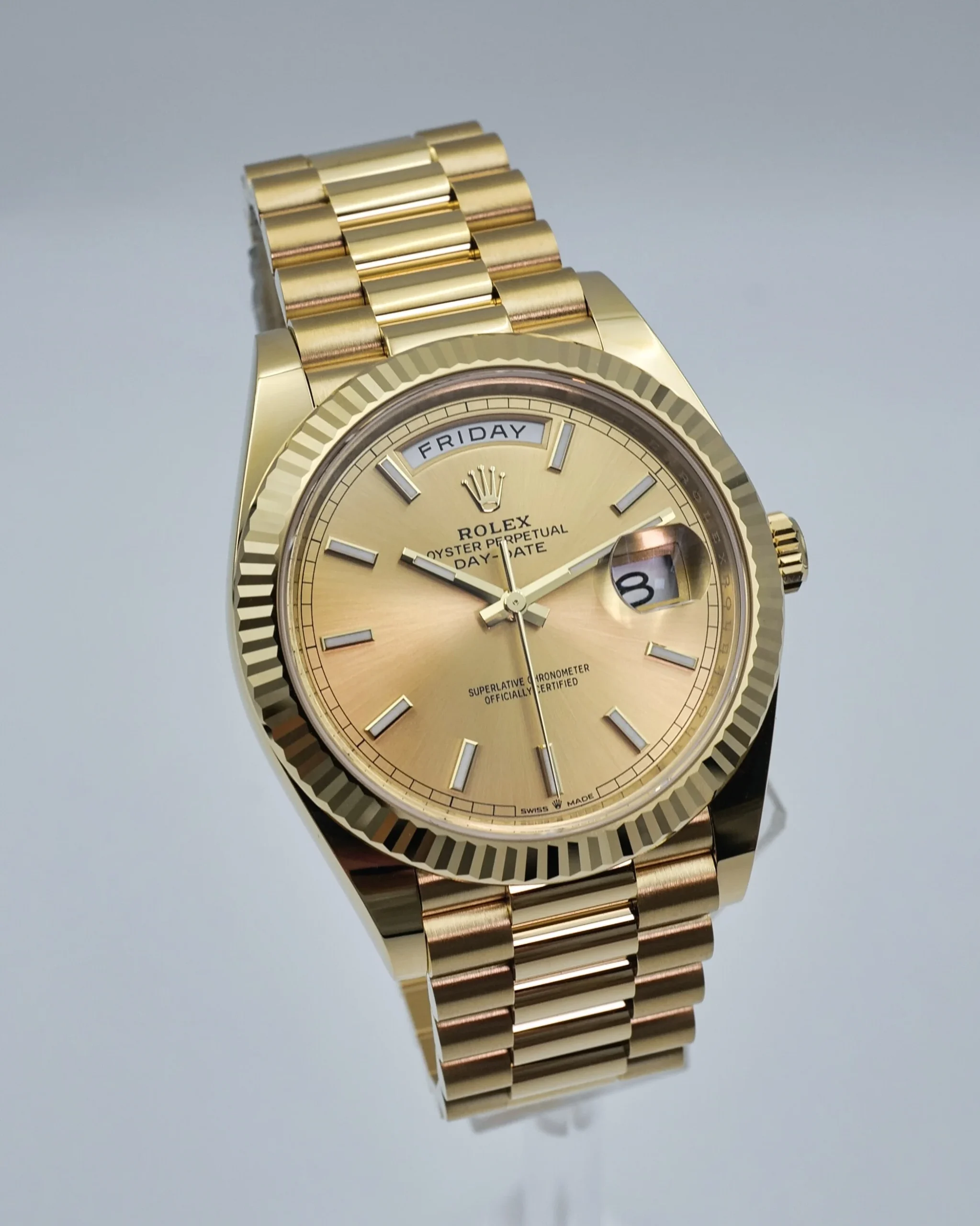 Rolex Day-Date 228238 YG Plated Champagne Dial 40mm Replica