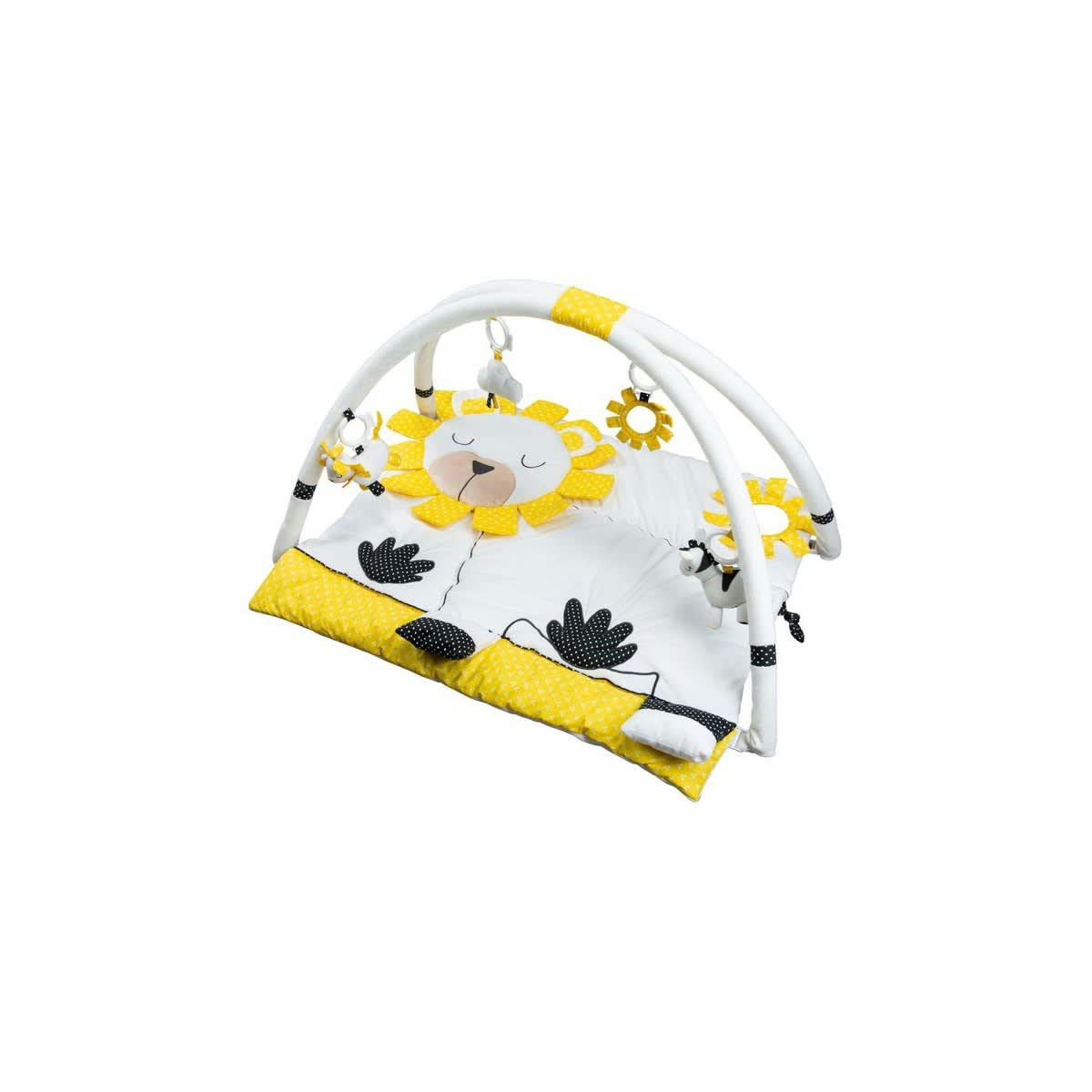 PLUCHE ET POMPON - Tapis d'eveil en velours blanc