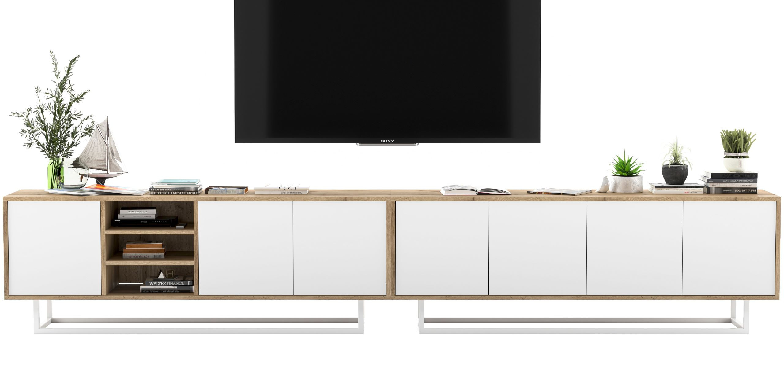 Szafka RTV Loft Komoda RTV Loft Biały MAT 300 cm