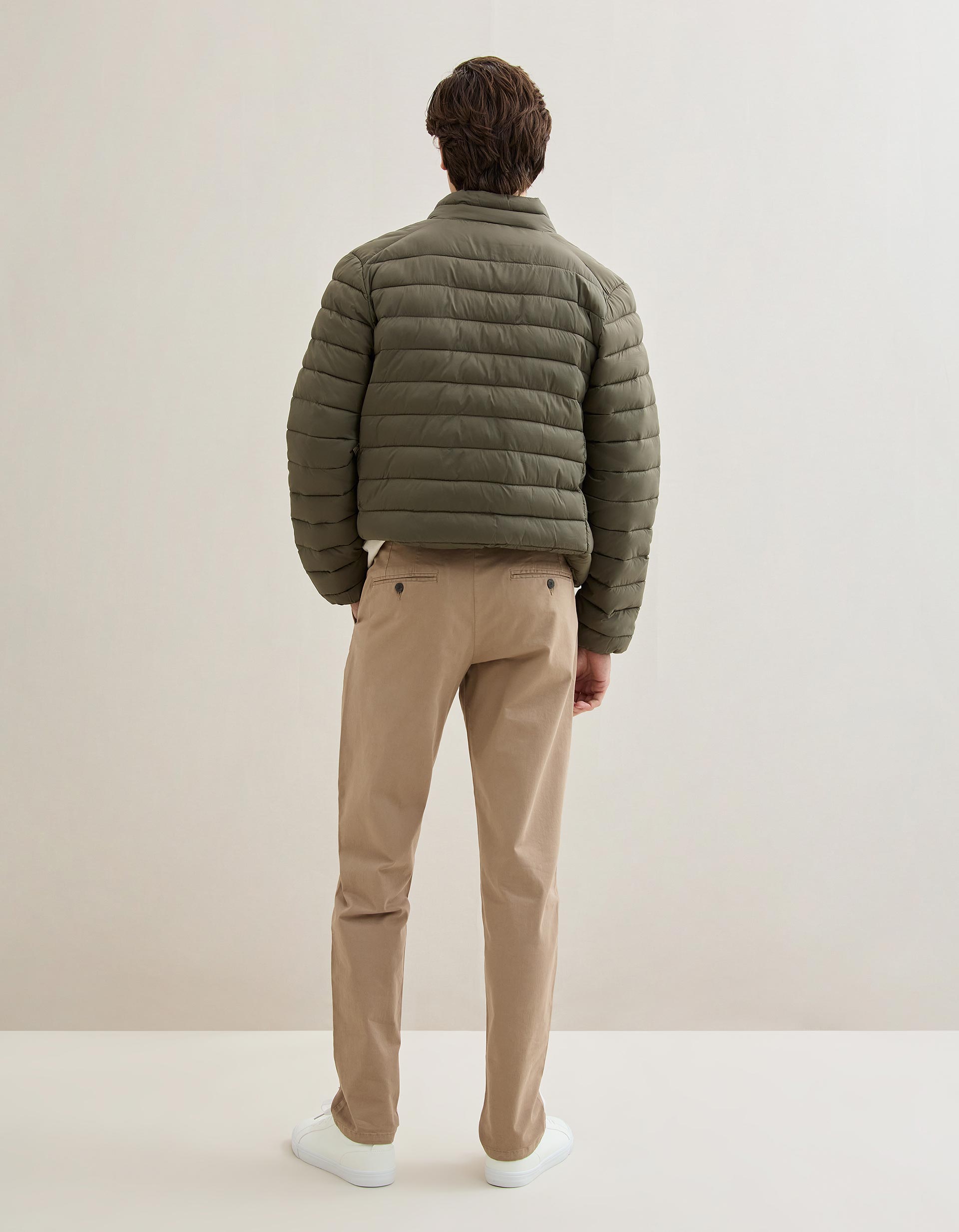 Calças Chino Slim, Homem, Bege Escuro