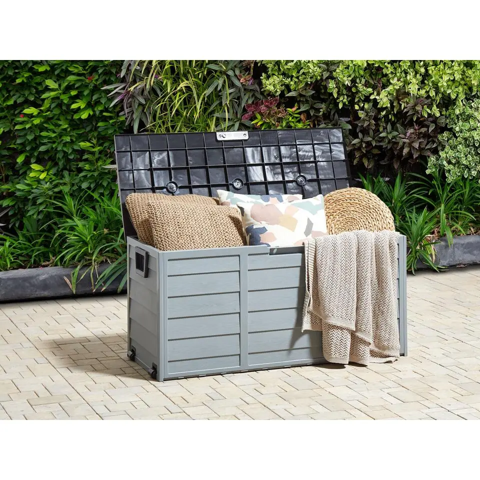 LOCARNO - Kussenbox - Grijs/Zwart - 112 cm - Synthetisch materiaal