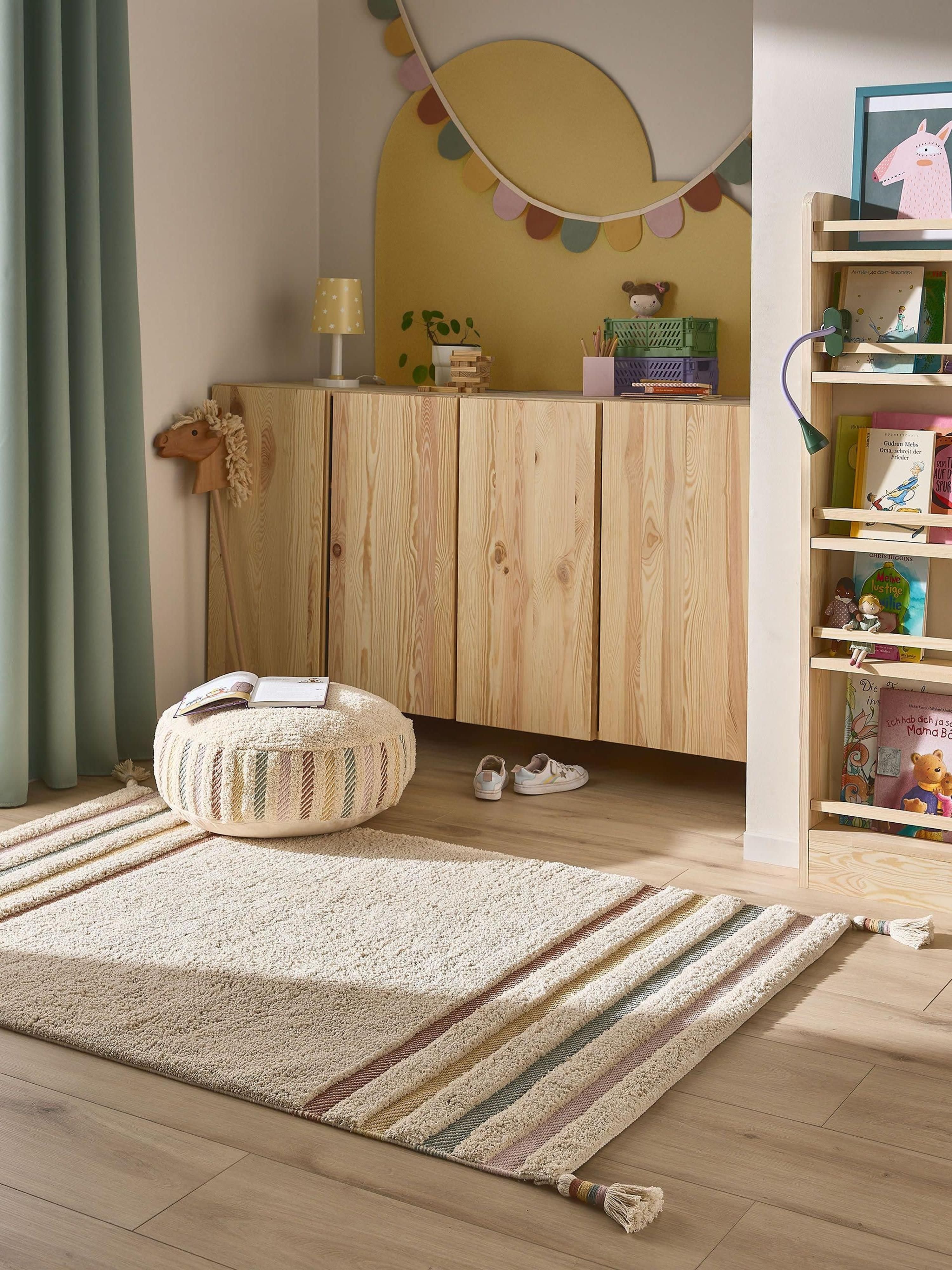 Handgetufteter Kinderteppich Lia aus Baumwolle
