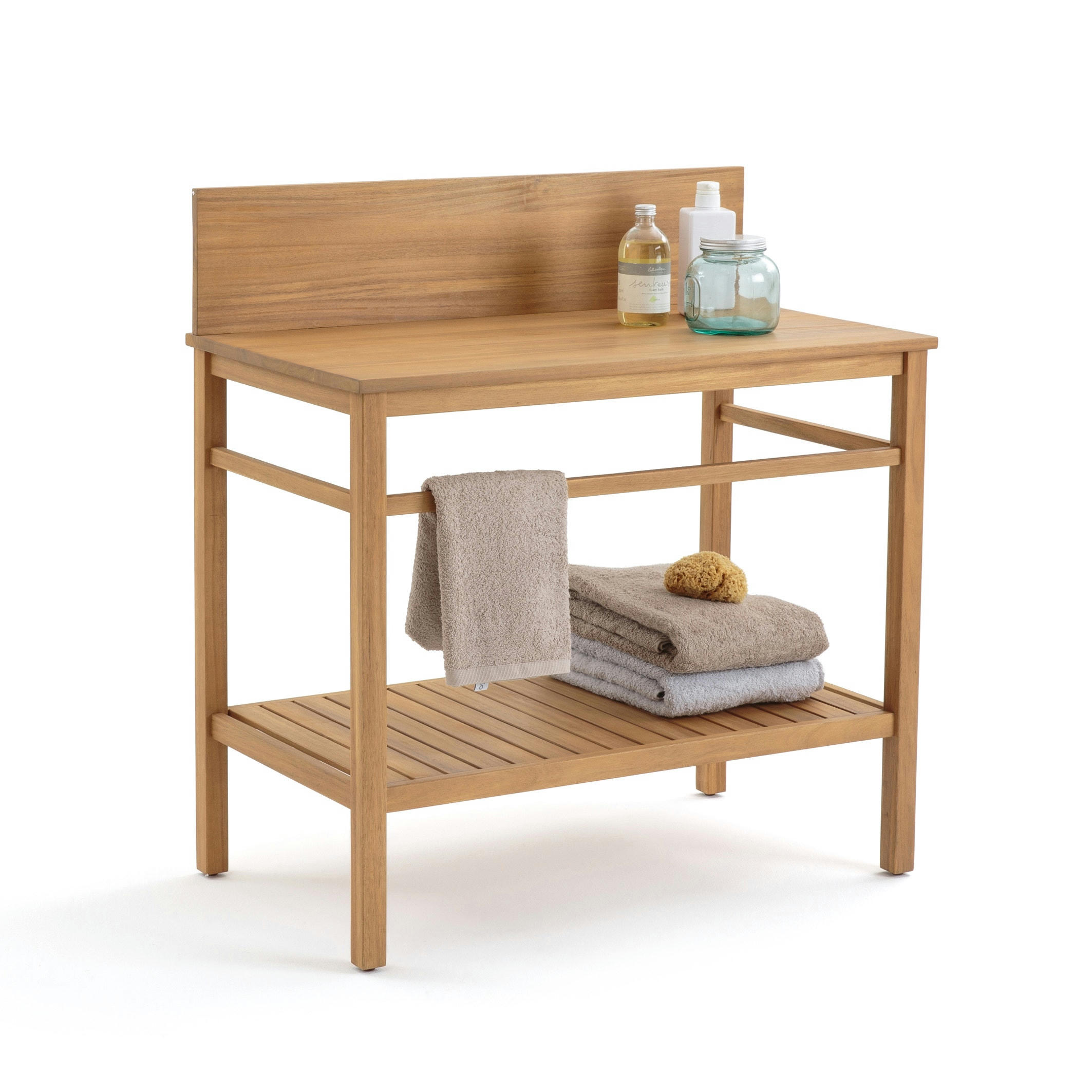 Meuble sous vasque Mercure, Acacia, 90 cm
