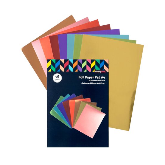 Rainbow Foil Paper Pad A4 16 Pack