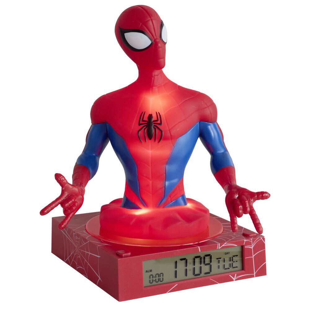 Lampe 3D réveil Spier Man avec affichage date rouge 16,5x15xH22cm