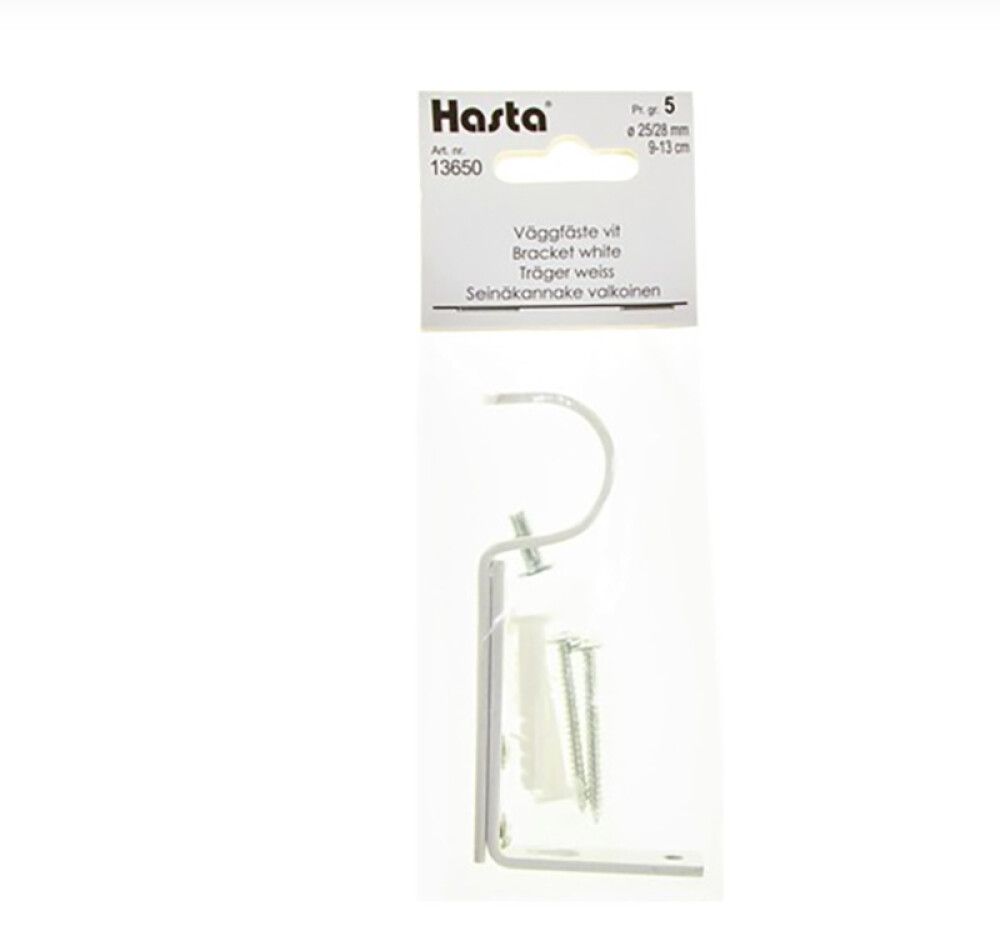 VEGGFESTE HASTA HVIT 9-13CM
