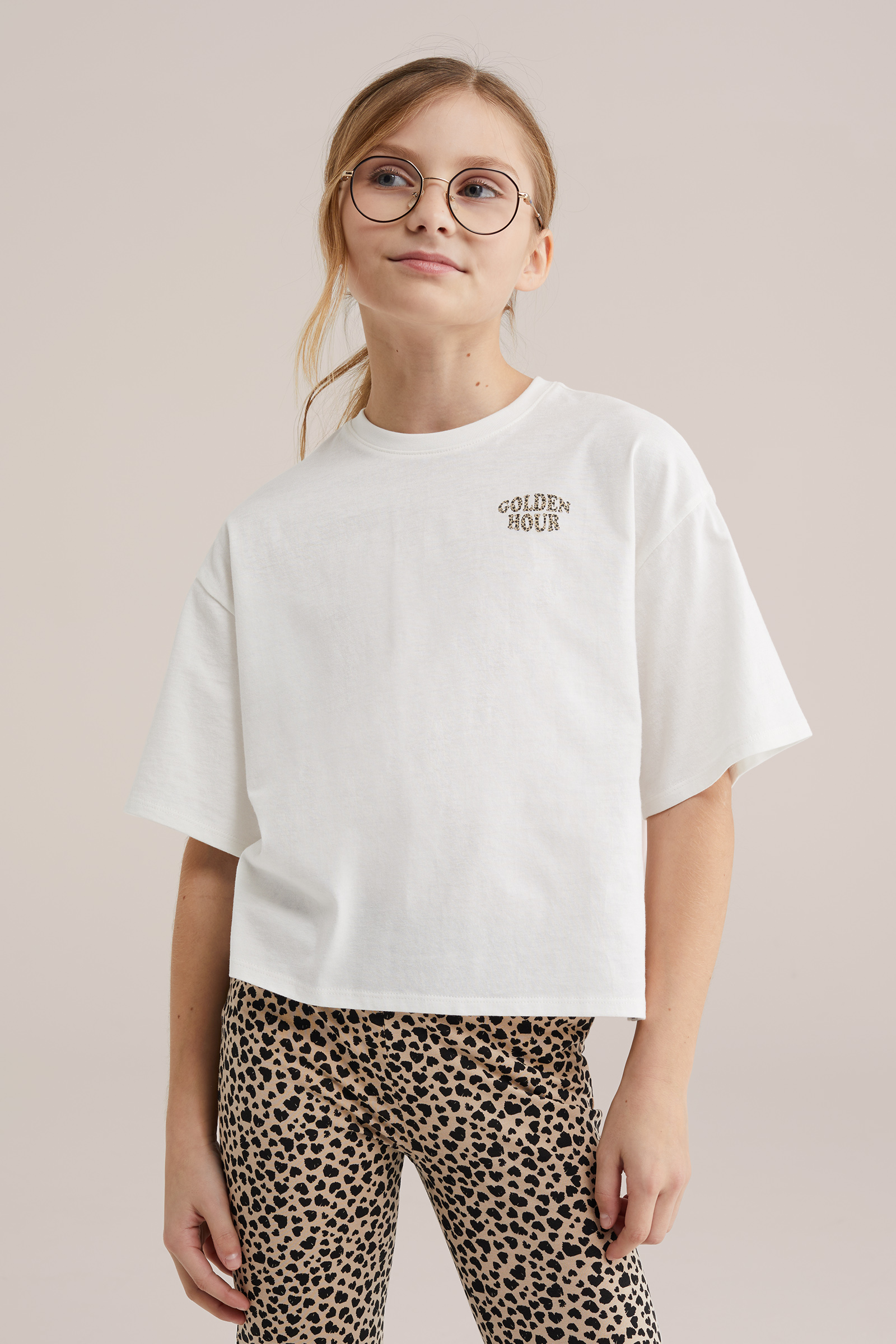 Meisjes oversized T-shirt met print
