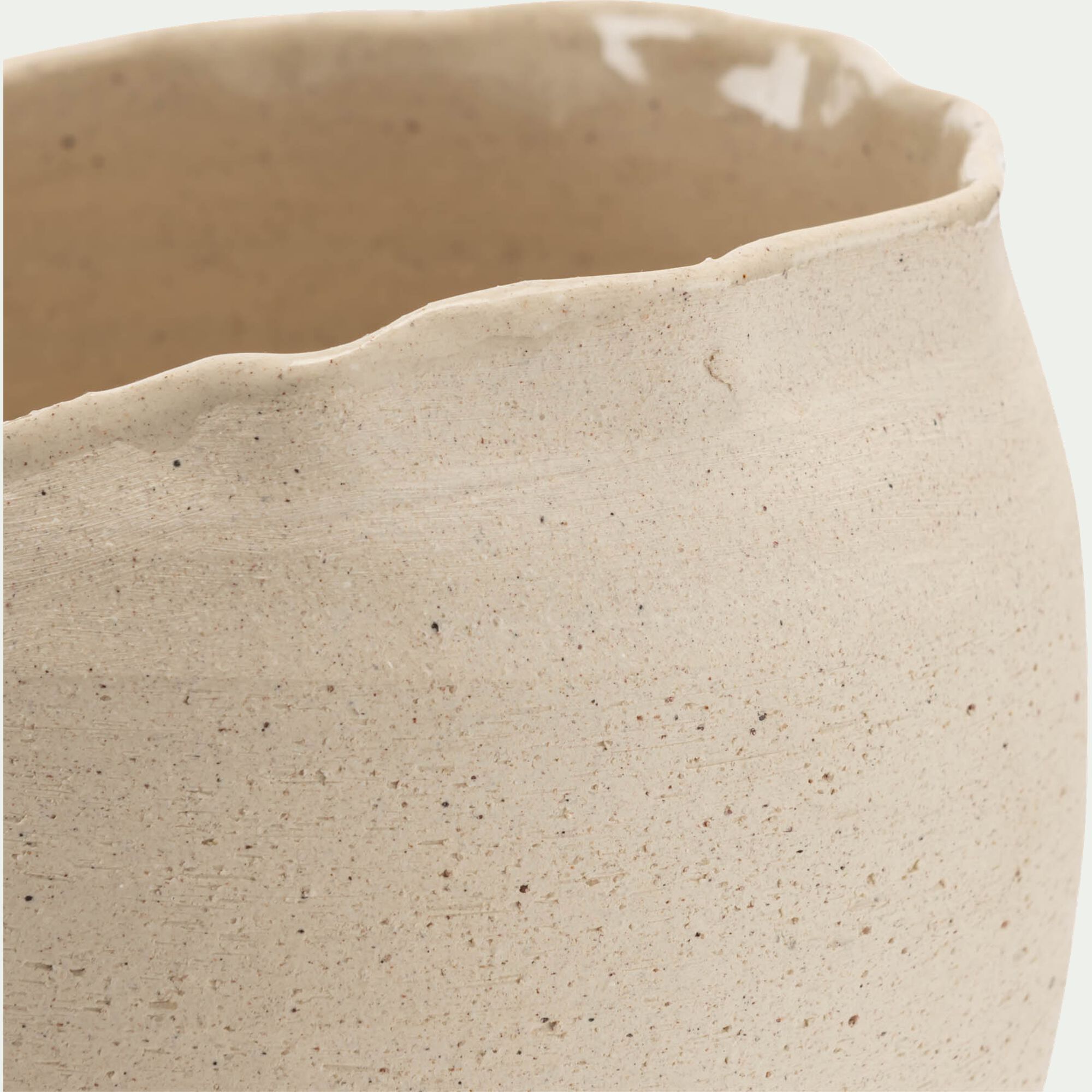 THORAME - Cache-pot en grès D19,5cm - beige