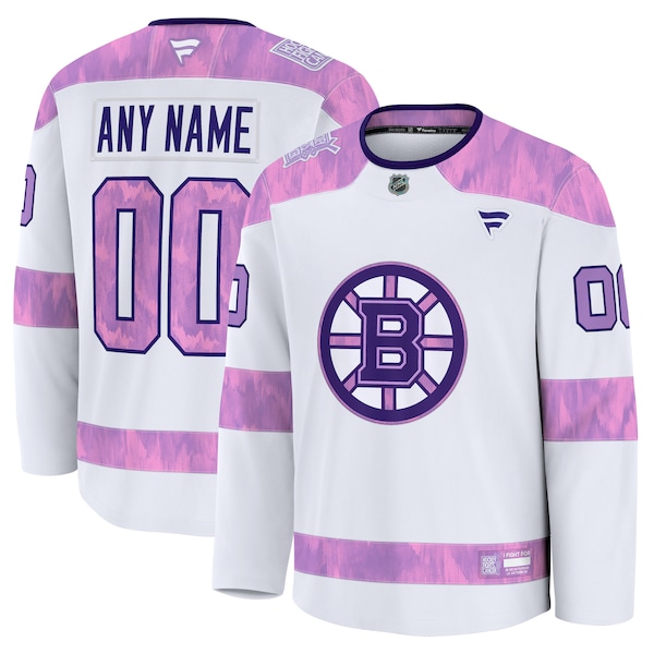 Boston Bruins  2024 Hockey Fights Cancer Custom Practice Jersey - White