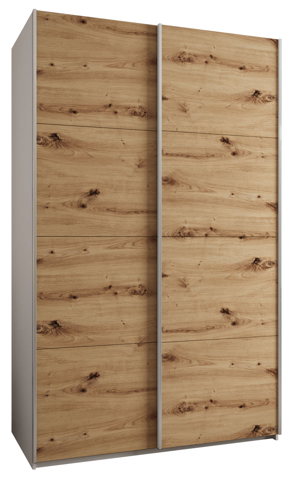 Szafa przesuwna 64 wysoka Lux 1 160 biały artisan srebrny