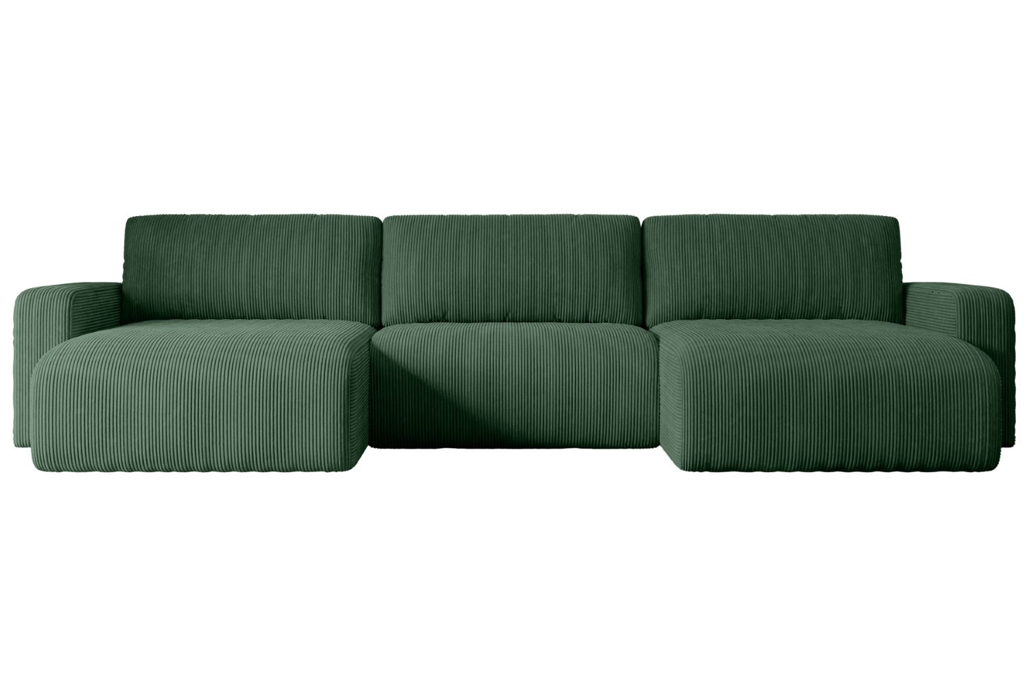Narożnik z funkcją spania i pojemnikiem KLEEA-U - 347x143x83cm Zielony