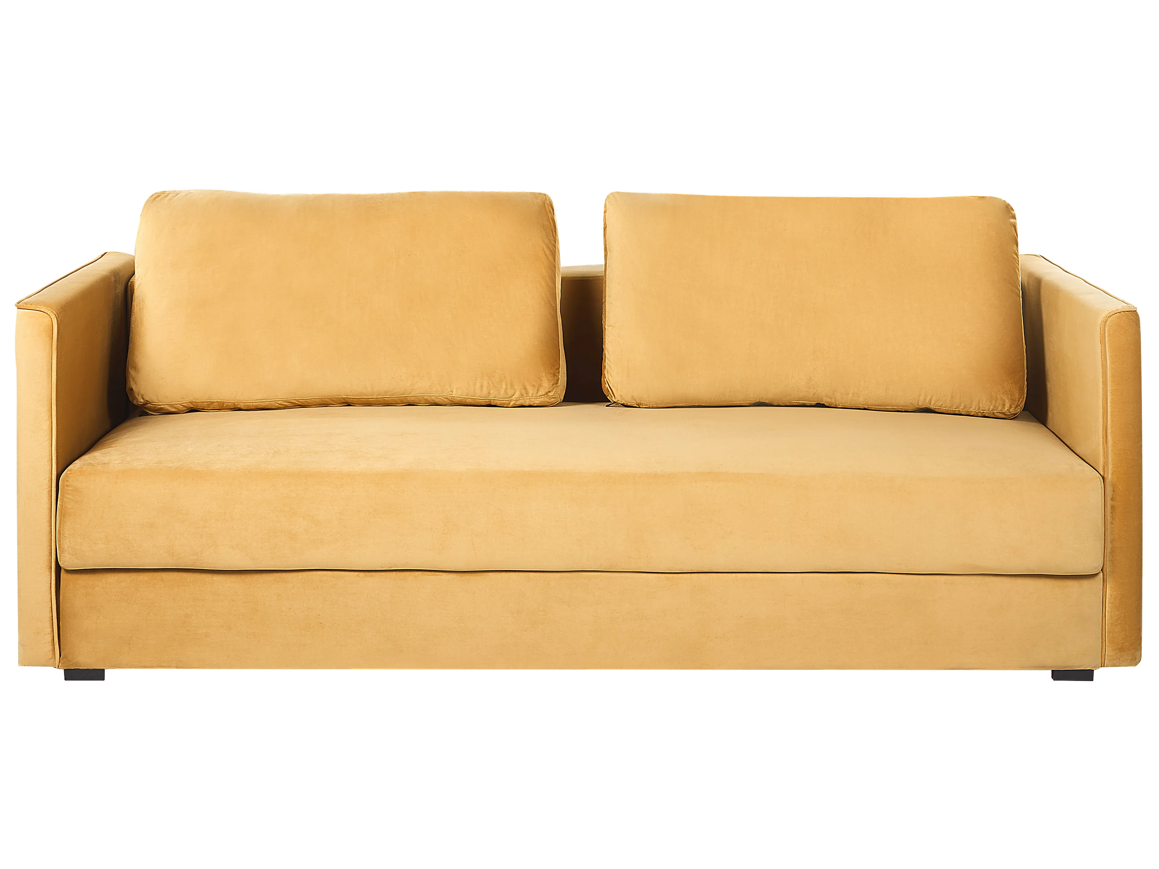 Sofa Bed 3 Seater EKSJO Velvet Mustard with Storage