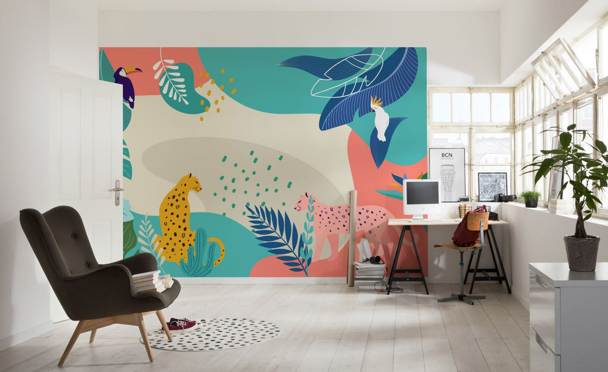 Komar fotobehang dieren multicolor - 400 x 280 cm - 610871