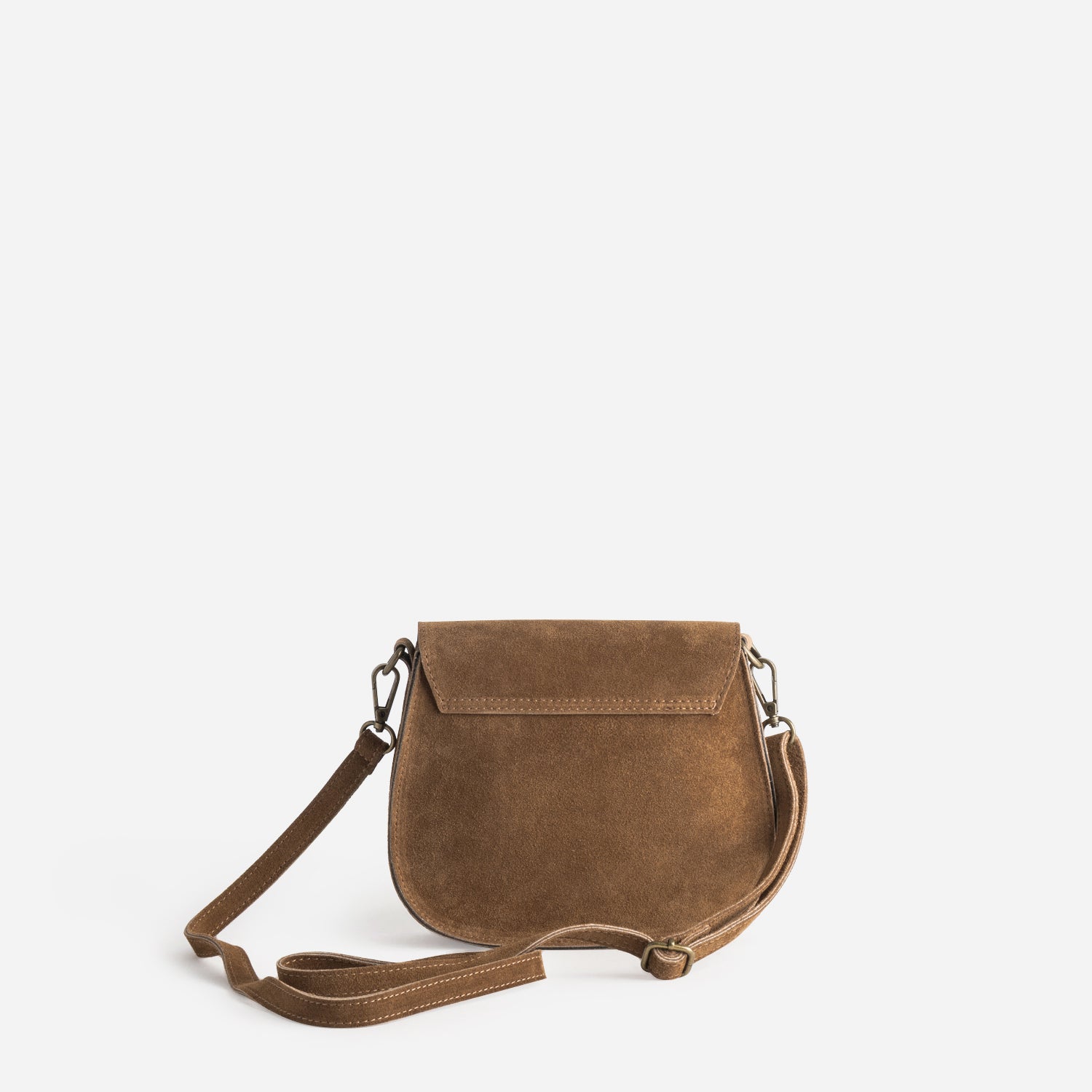 Sac bandoulière TEXTO camel cuir velours