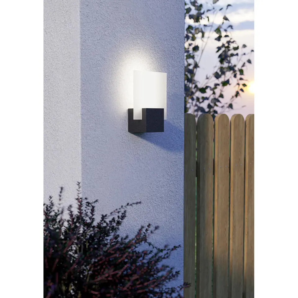 EGLO Adamello Wandlamp - LED - 20 cm - Zwart