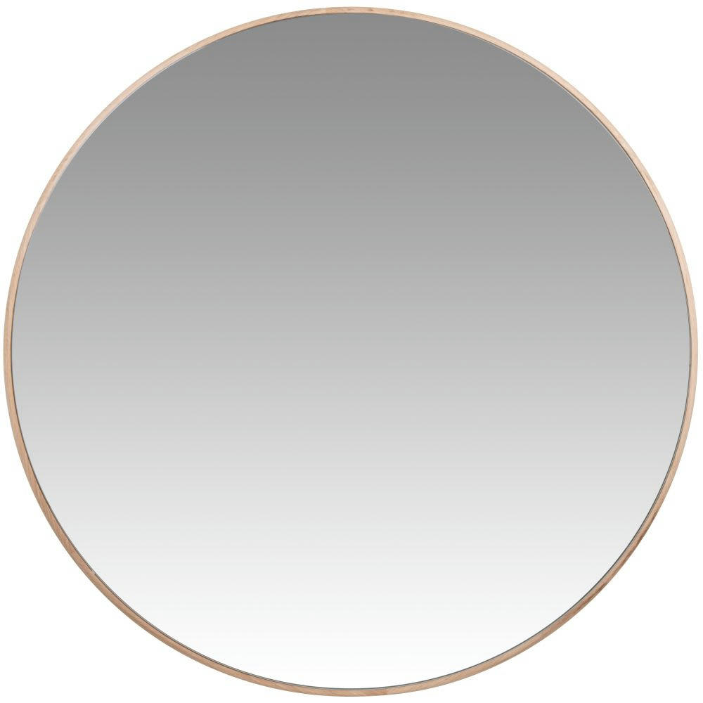 ADANA - Miroir rond en bois de chêne beige D60