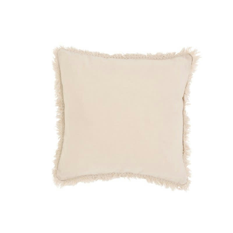 BORD LONG - Coussin bord long coton/lin beige/gris 45x45