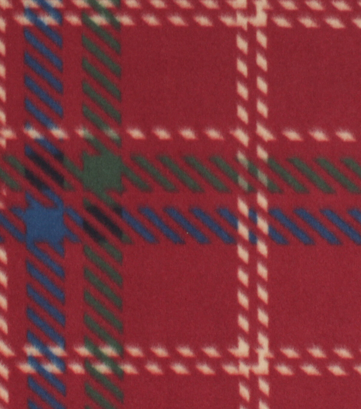 Maroon Dotted Plaid Blizzard Fleece Fabric