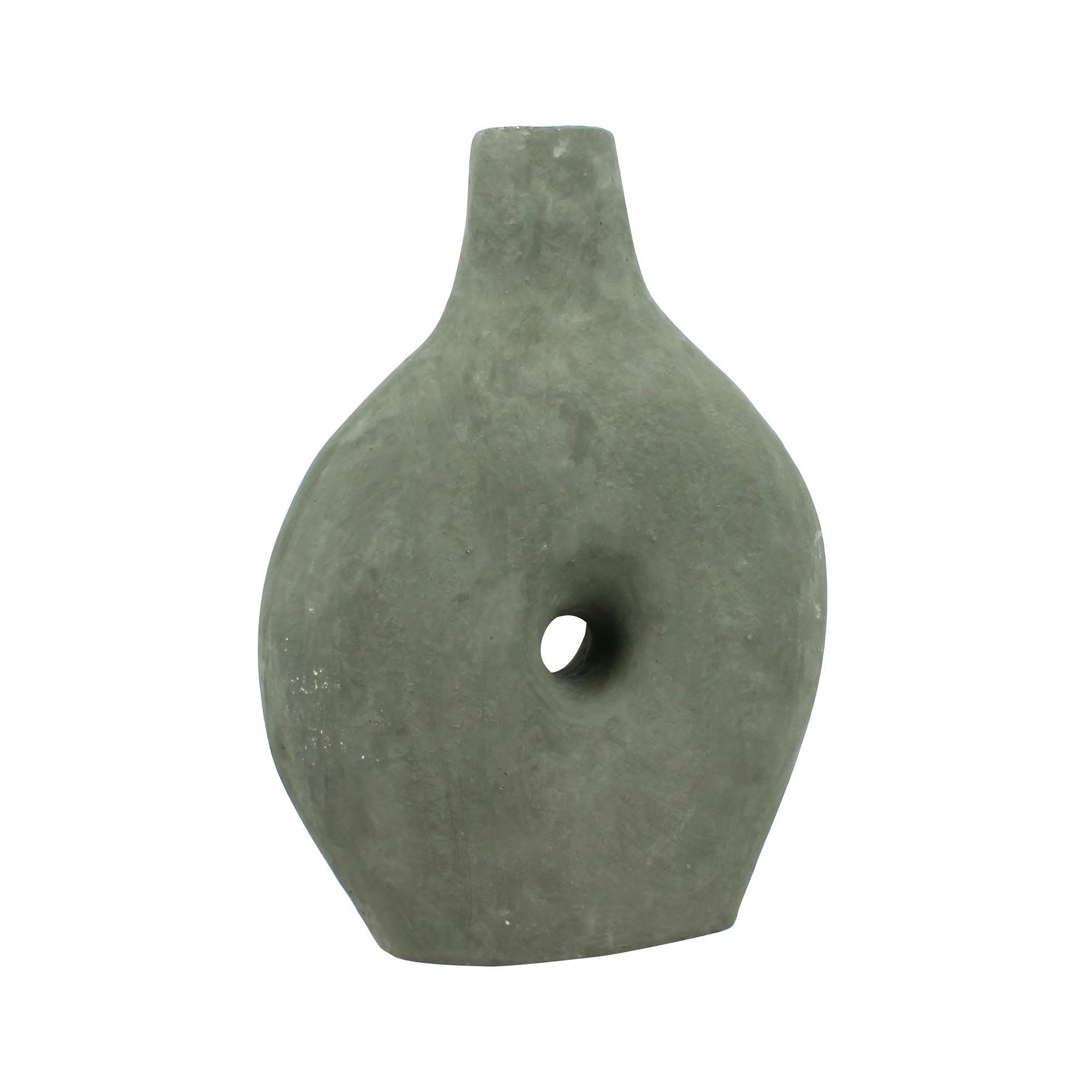 NUBIE - Vase en papier maché kaki