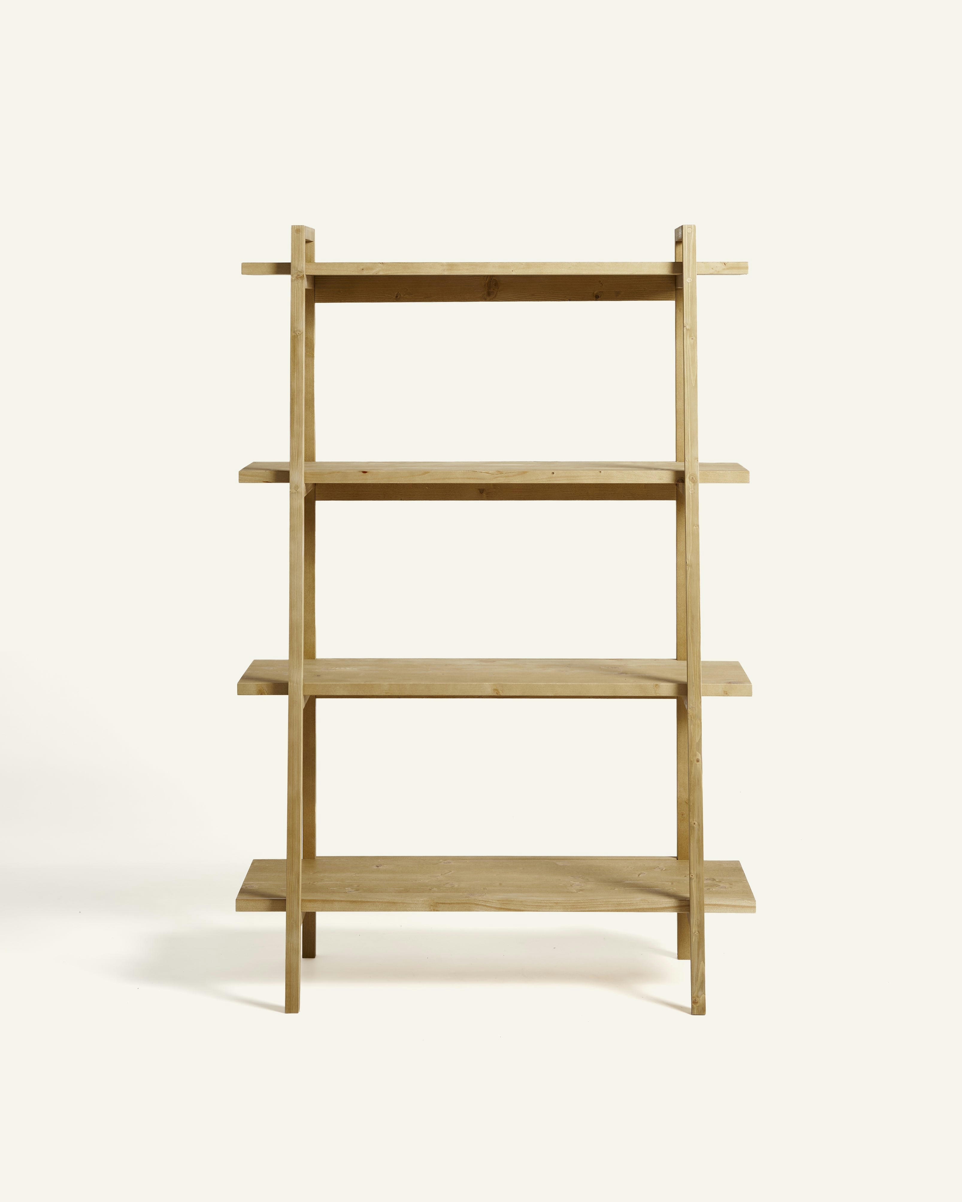 MARLENE - Bibliothèque en bois d’épicéa en couleur naturel