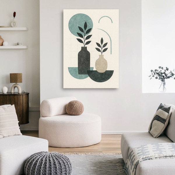 Feeby Obraz do salonu, Rośliny Wazy Geometryczne 40x60