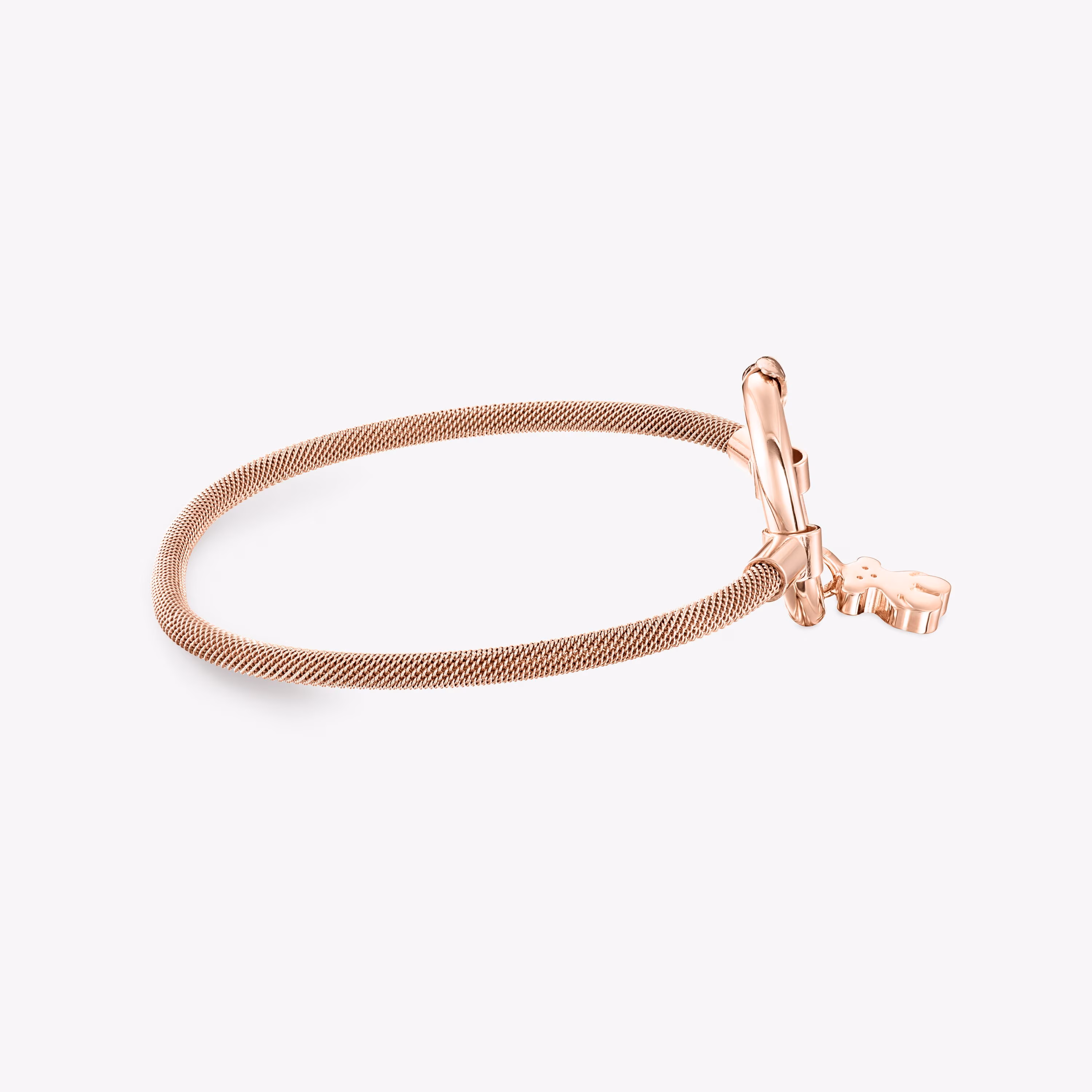 Pulsera con baño de oro rosa 18 kt sobre plata y acero IP rosa Hold