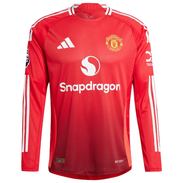 Manchester United adidas 2024/25 Home Long Sleeve Authentic Patch Jersey - Red