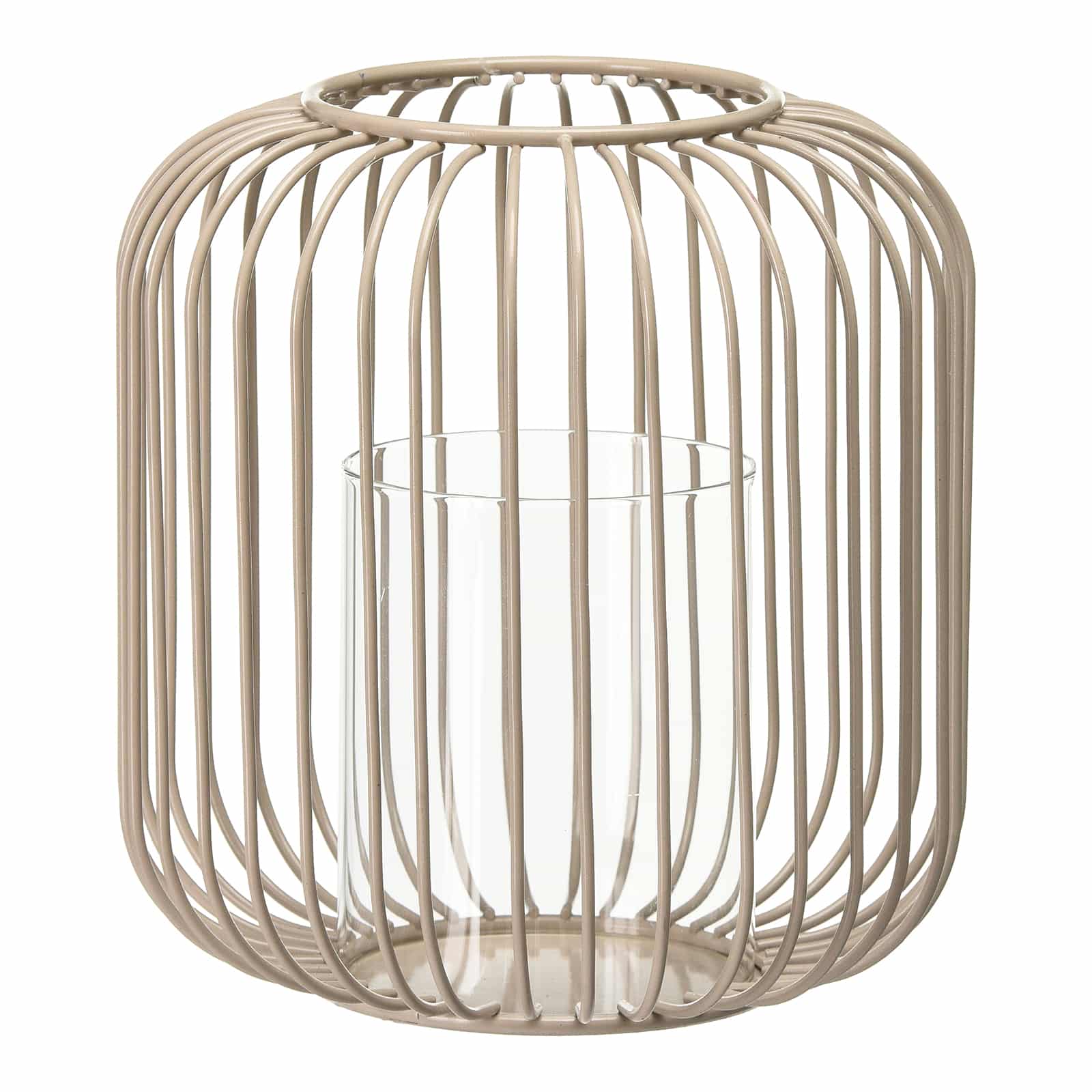 Windlicht Wire Taupe, ⌀ 18 cm, H 190 mm