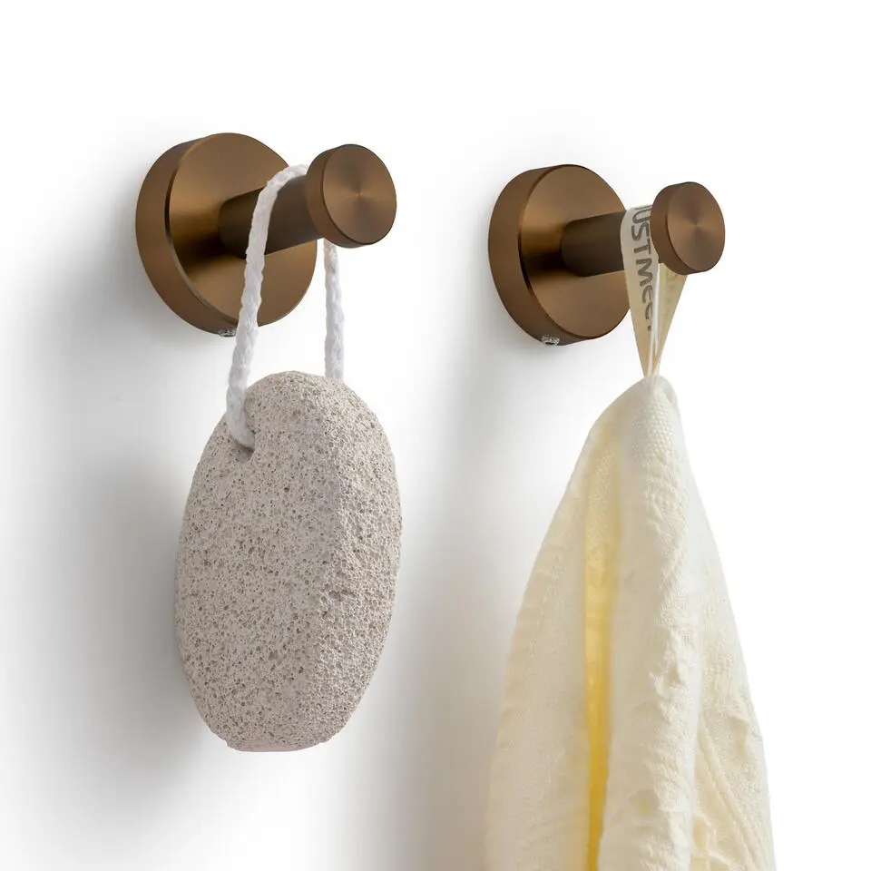 VDN Stainless Handdoekhaakjes koper - Ophanghaakjes - 2 Stuks