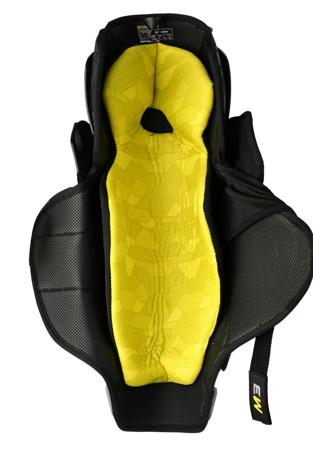 Bauer Supreme M3 Hockey Shin Guards, Intermediate, Black/Yellow, Assorted Sizes