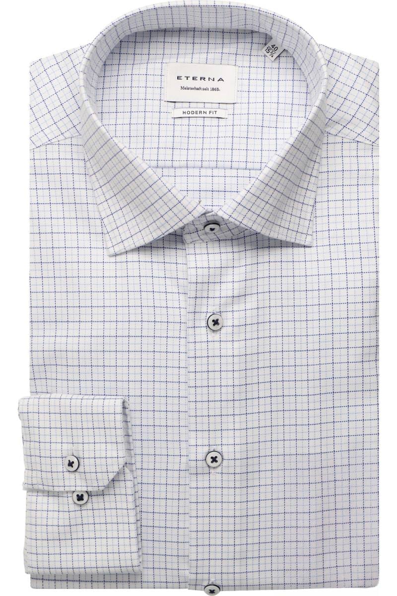 ETERNA Modern Fit Hemd blau, Kariert