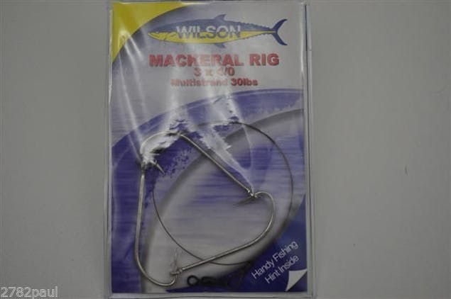 WilsonMackerel Fishing Rig 3x4/0 Hook-Setup - 30lb Multi Strand Wire