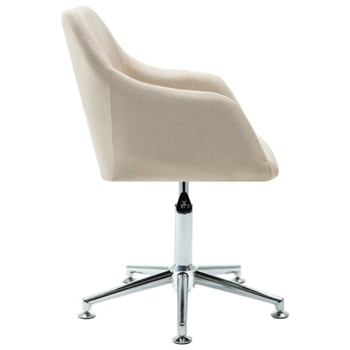 NNEVL Swivel Office Chair Cream Fabric