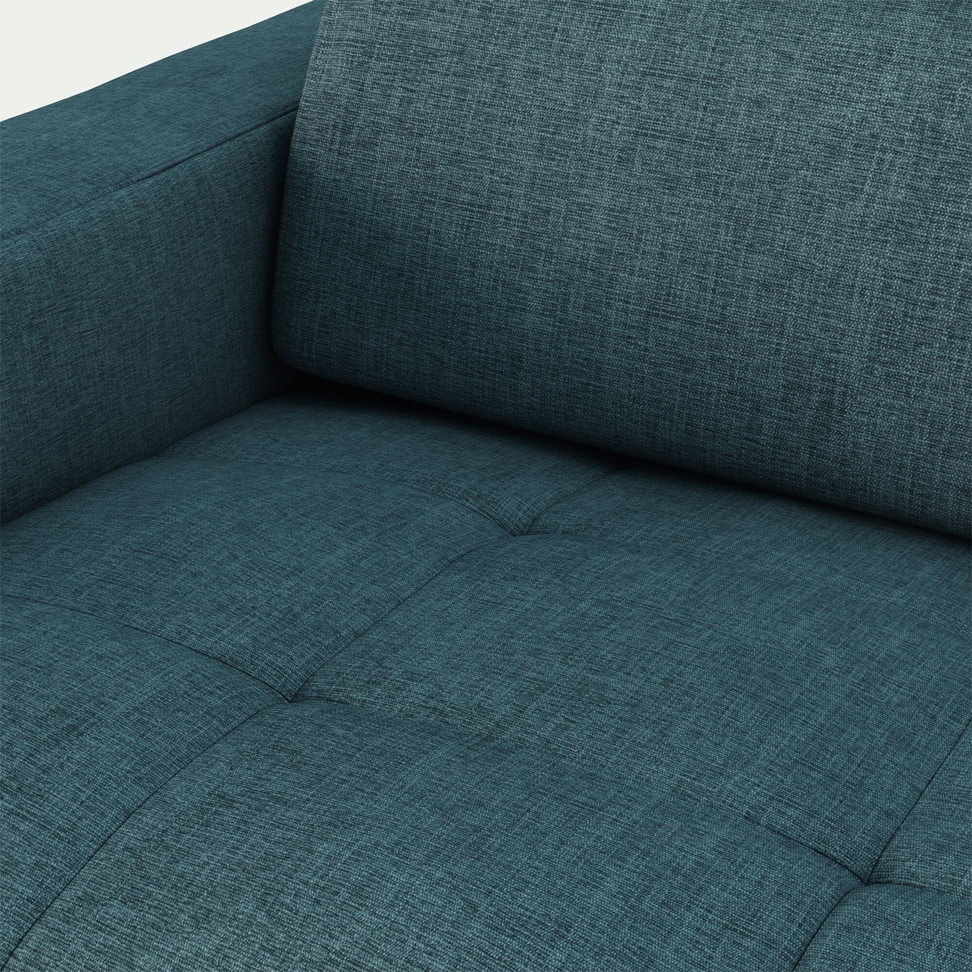 MAURO - Canapé 3 places convertible en tissu monclar avec accoudoirs 20cm - bleu niolon