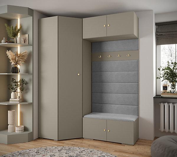 Garde-robe Inova 2 porte battante 236,7/182/47 1 Portes (gris)