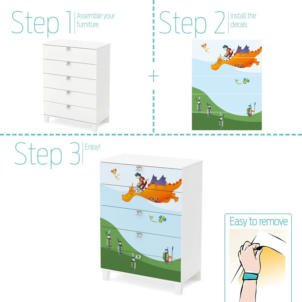 South Shore Andy 5-Drawer Chest with Dragon Ottograff Decals