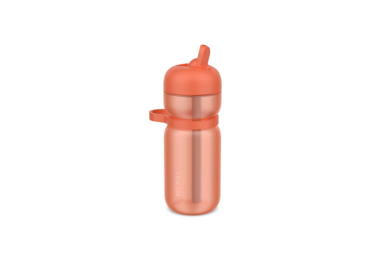 drinkfles flip sport 600 ml - peach orange