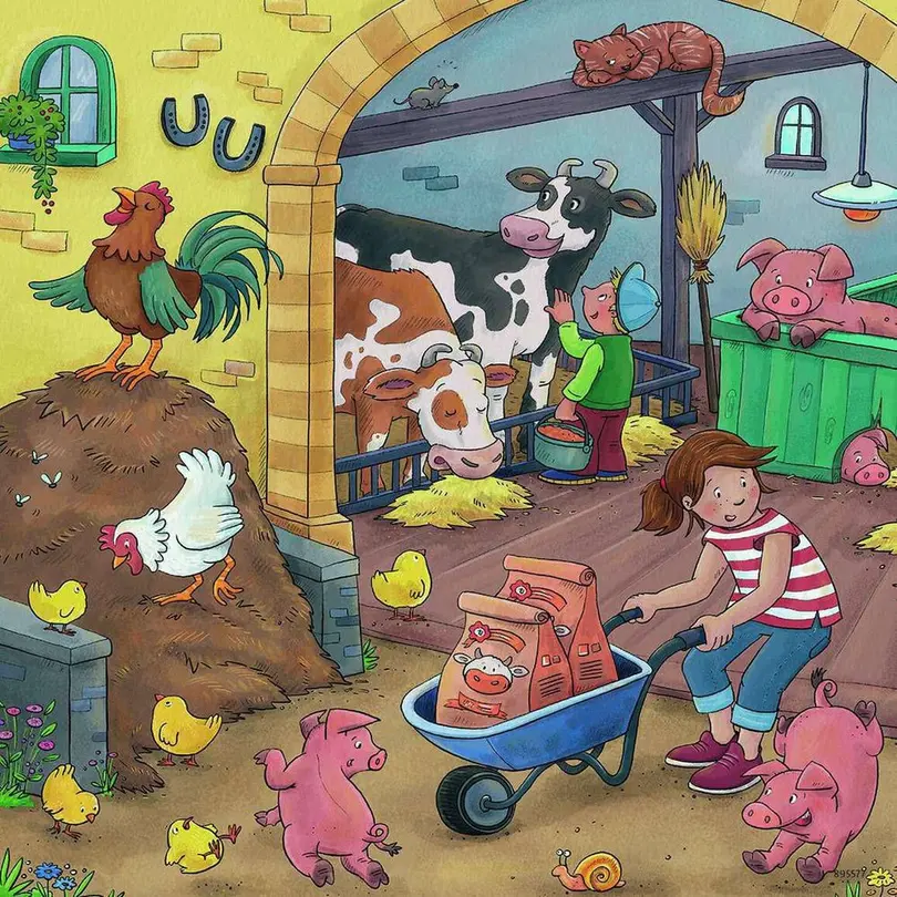 Puzzle 3er-Set Viel los auf dem Bauernhof
