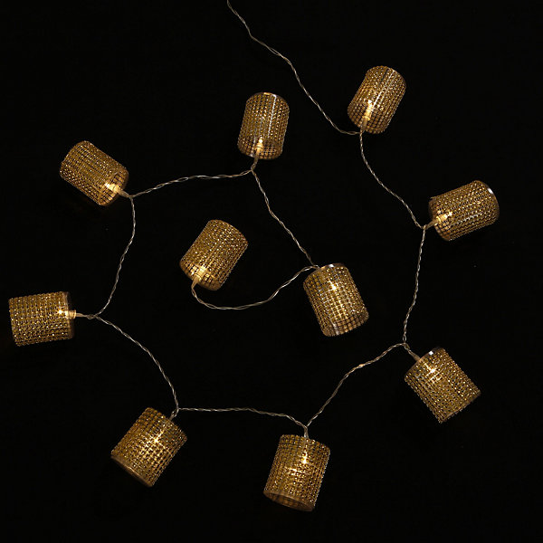 Guirlande Lumineuse Intérieure Tube Strass Or 10 LED