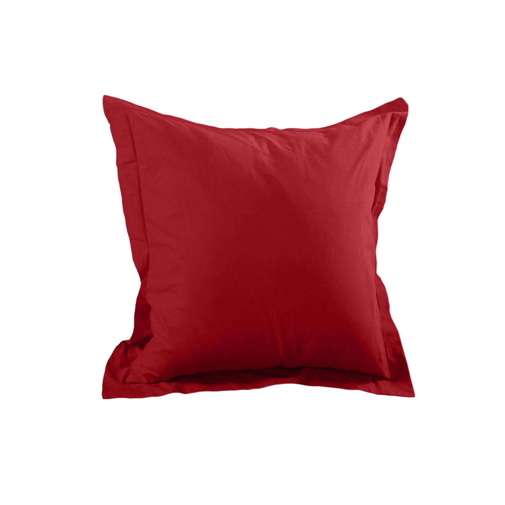 - Taie d'oreiller unie en coton rouge 65x65 cm