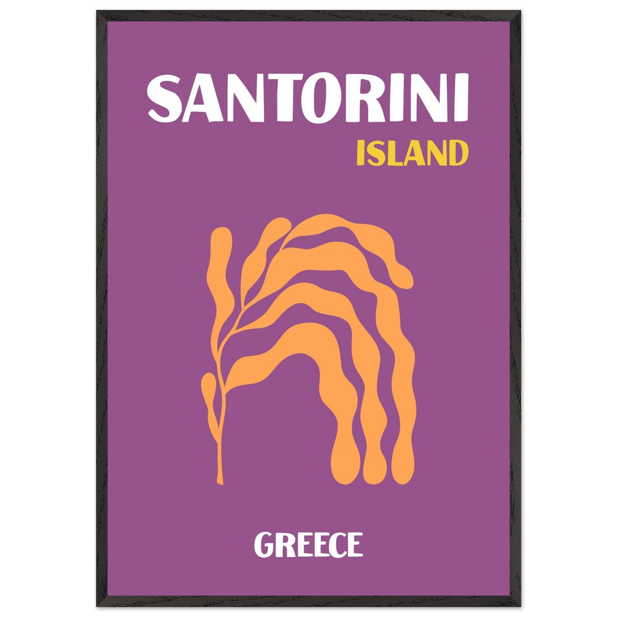 Artfulprints Poster met Lijst Griekenland - Santorini  - 70x100 cm - Paars